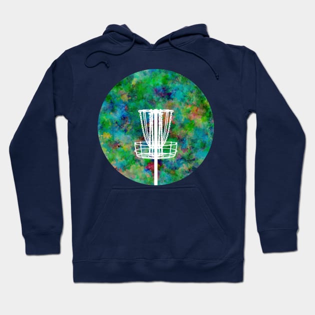 Colorful Disc Golf Basket Hoodie by perkinsdesigns